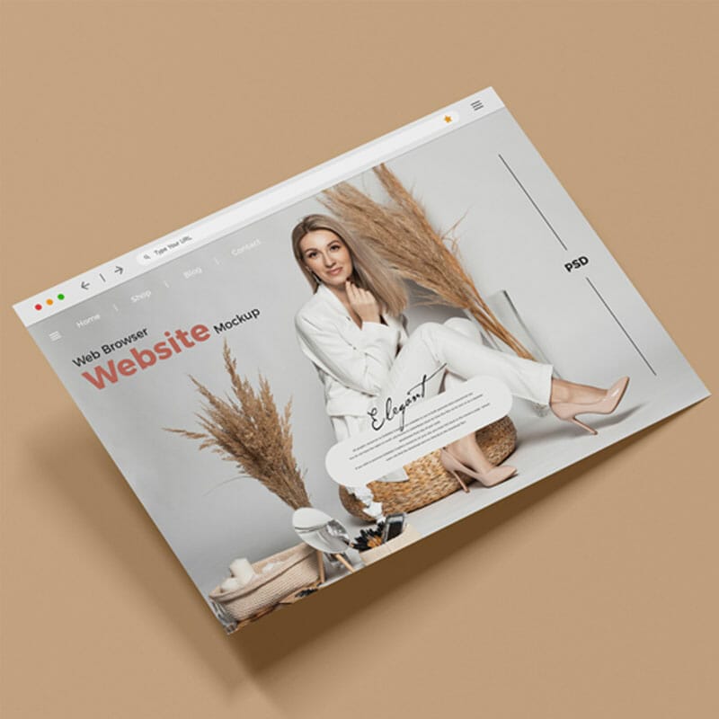 Free Web Browser Website Mockup PSD