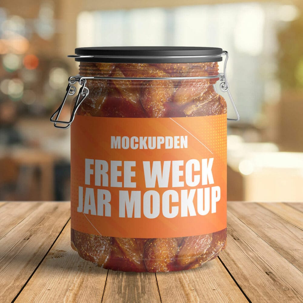 Free Weck Jar Mockup PSD Template
