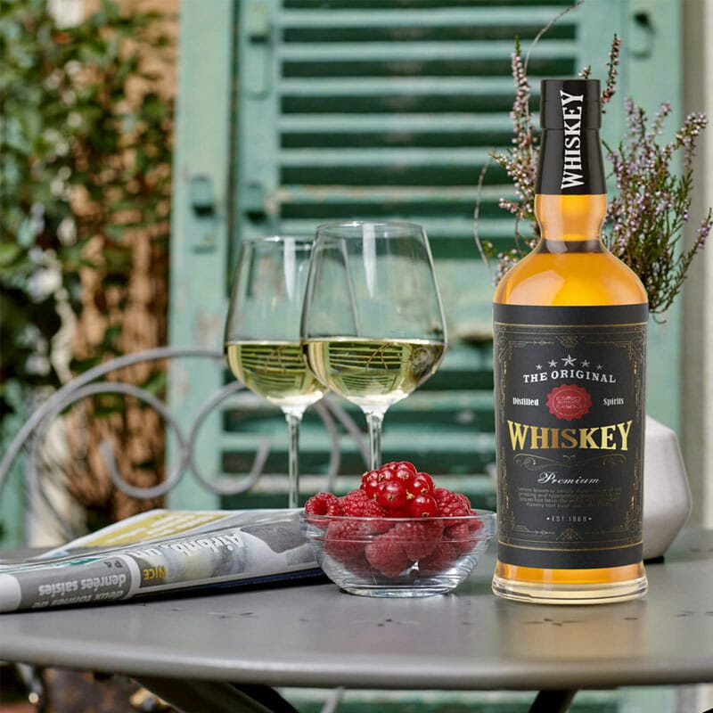 Free Whiskey Bottle Mockup PSD Template