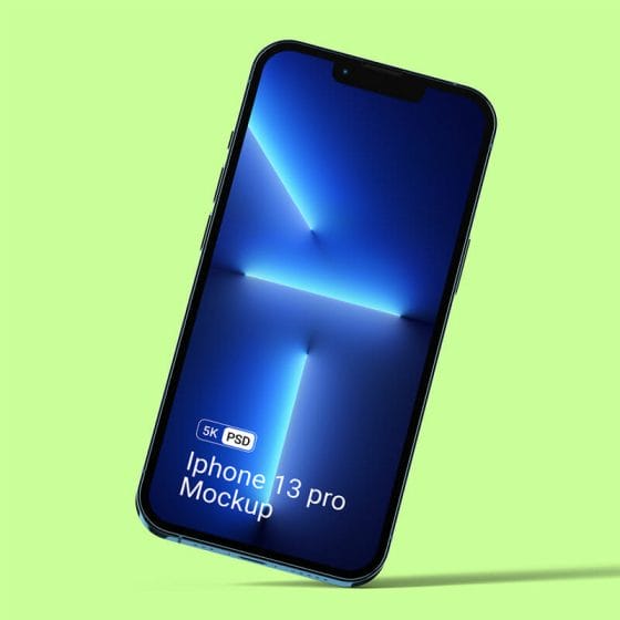 Free iPhone 13 Pro Mockup Front View PSD