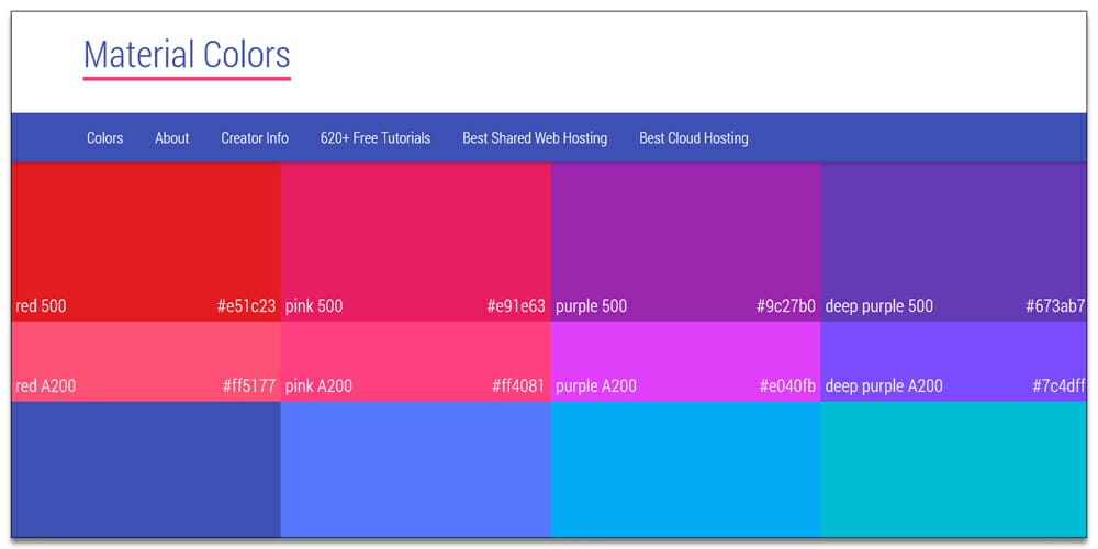 Tools for generating Material Design Color Palettes 1 Material Colors