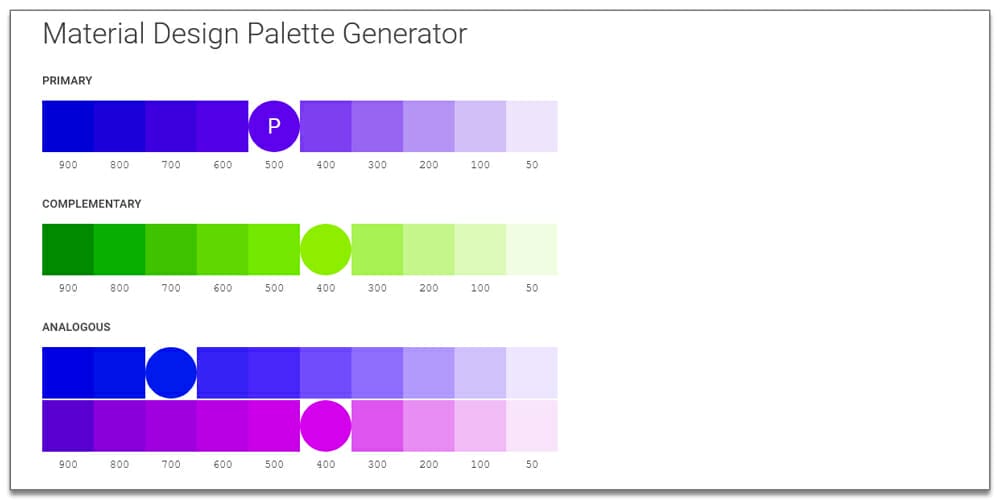 Material Design Palette Generator