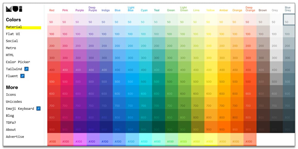 Tools for generating Material Design Color Palettes 3 Material UI