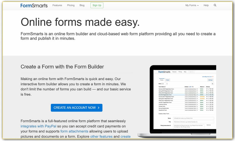 Online Form Builder | FormSmarts