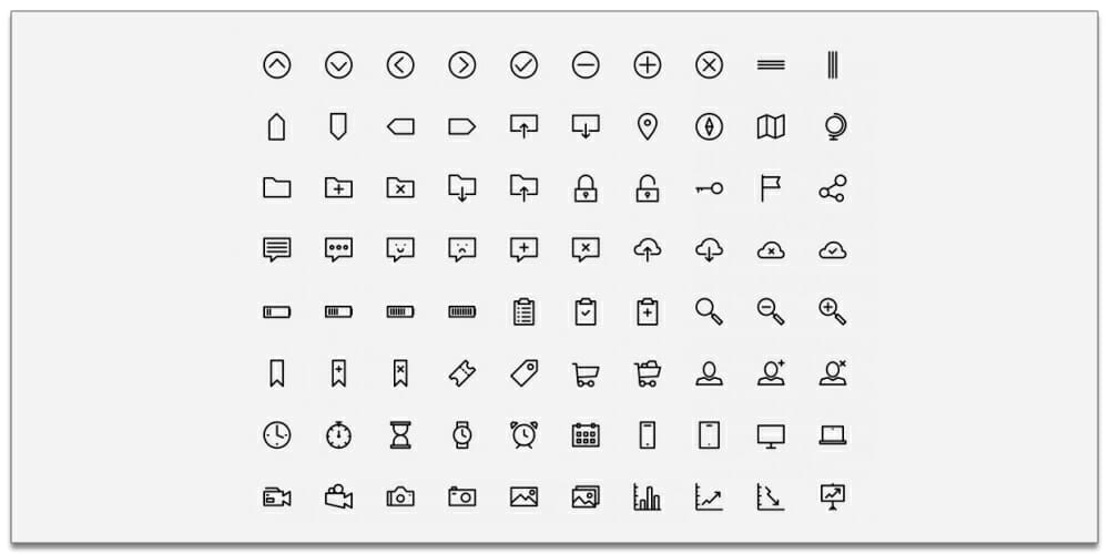 Outlined Line Icon Fonts