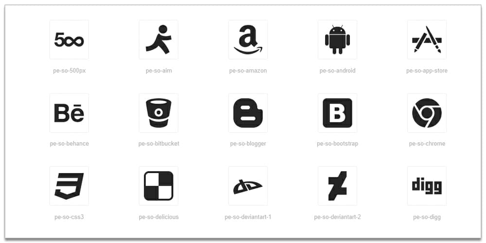 Social Icon Font Set
