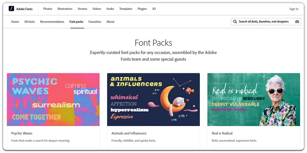 Adobe Font Packs
