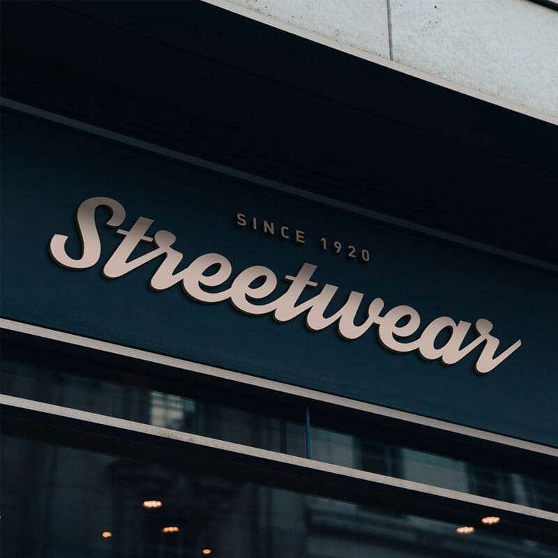 Free 3D Shop Facade Logo Mockup PSD