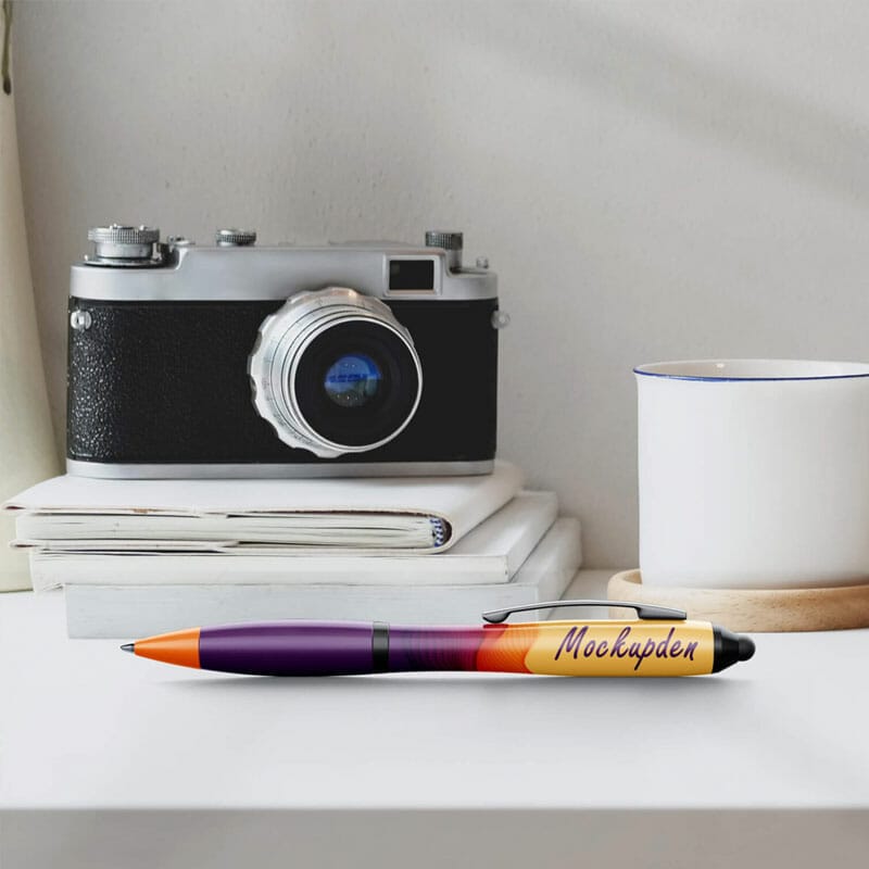 Free Ballpoint Pen Mockup PSD Template