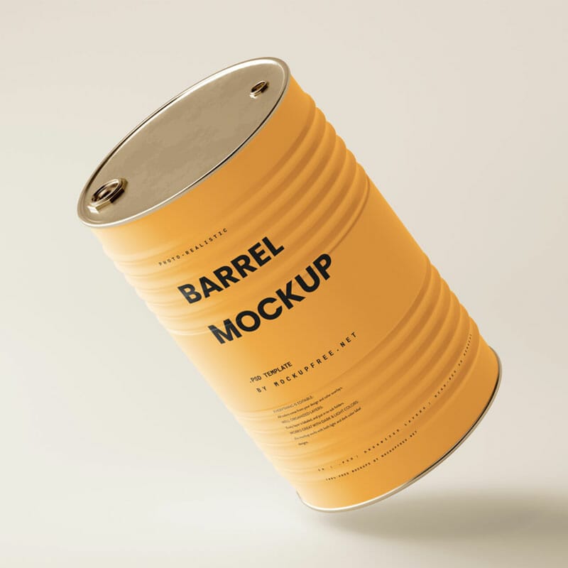 Free Barrel Mockup PSD