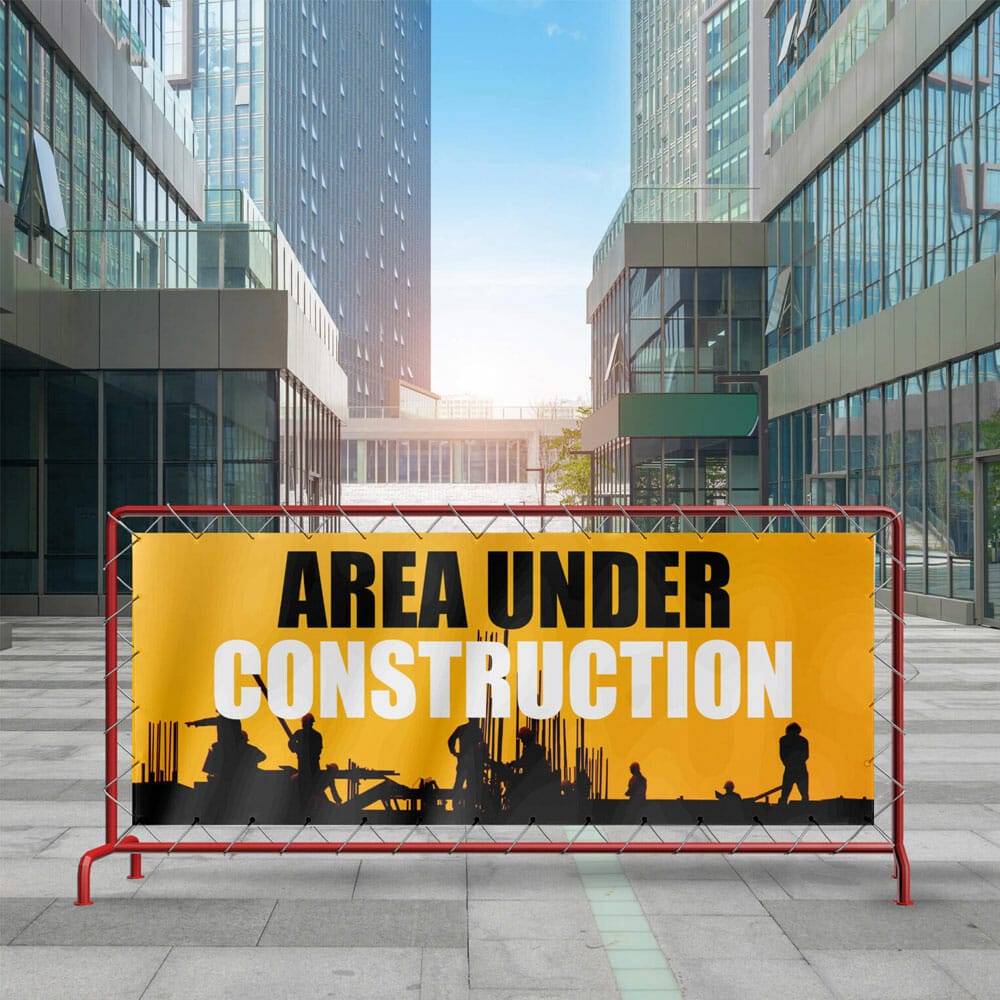 Free Barrier Flex Banner Mockup PSD Template