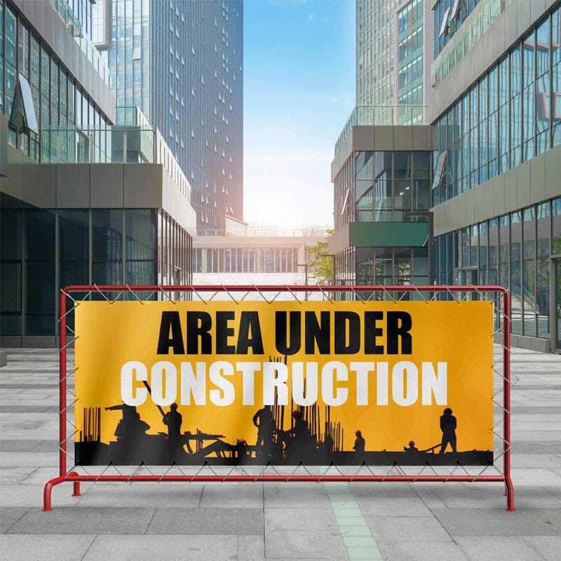 Free Barrier Flex Banner Mockup PSD Template