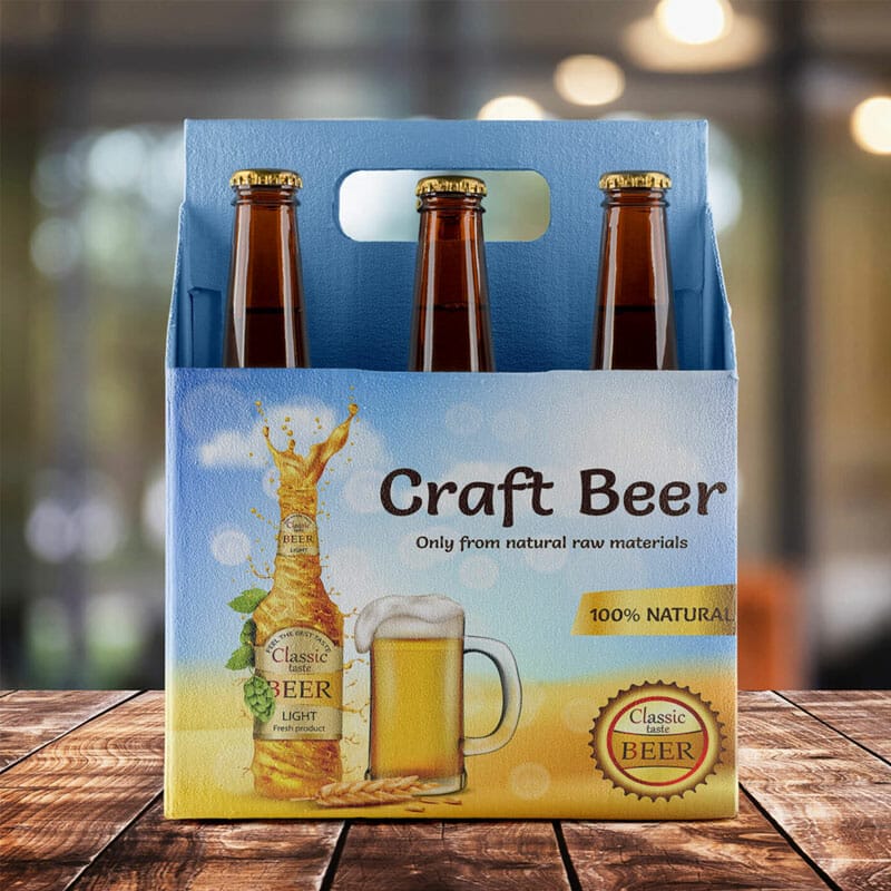 Free Beer Box Mockup PSD Template