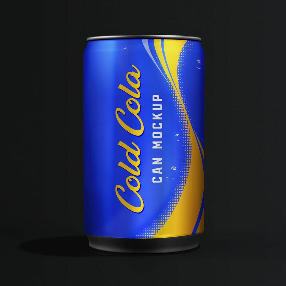 Free Beverage Tin Can Mockup PSD