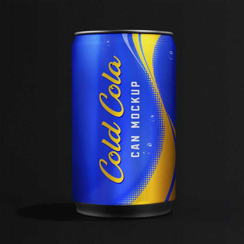 Free Beverage Tin Can Mockup PSD