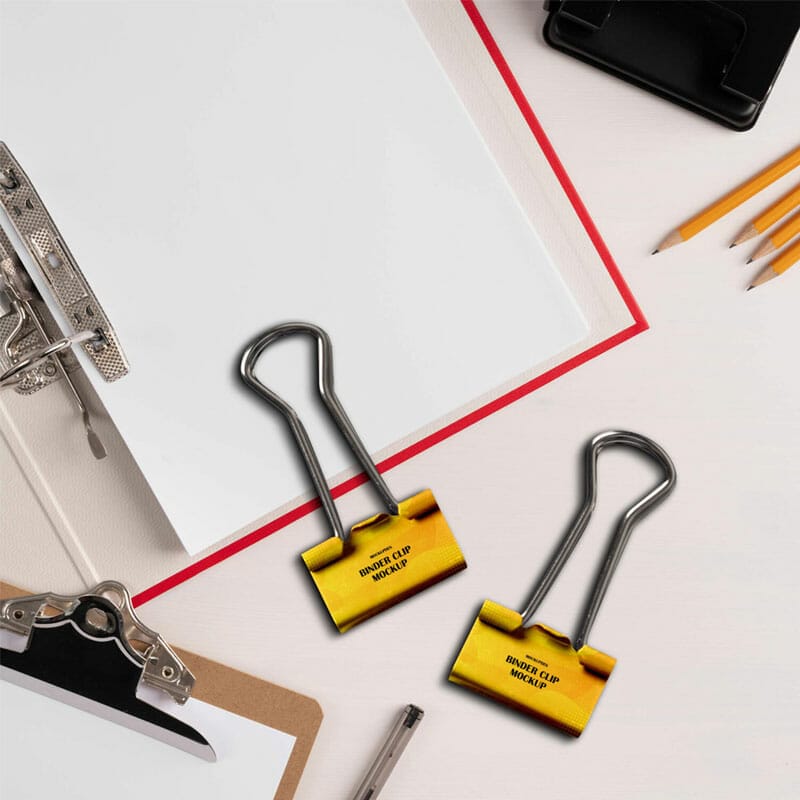 Free Binder Clip Mockup PSD Template