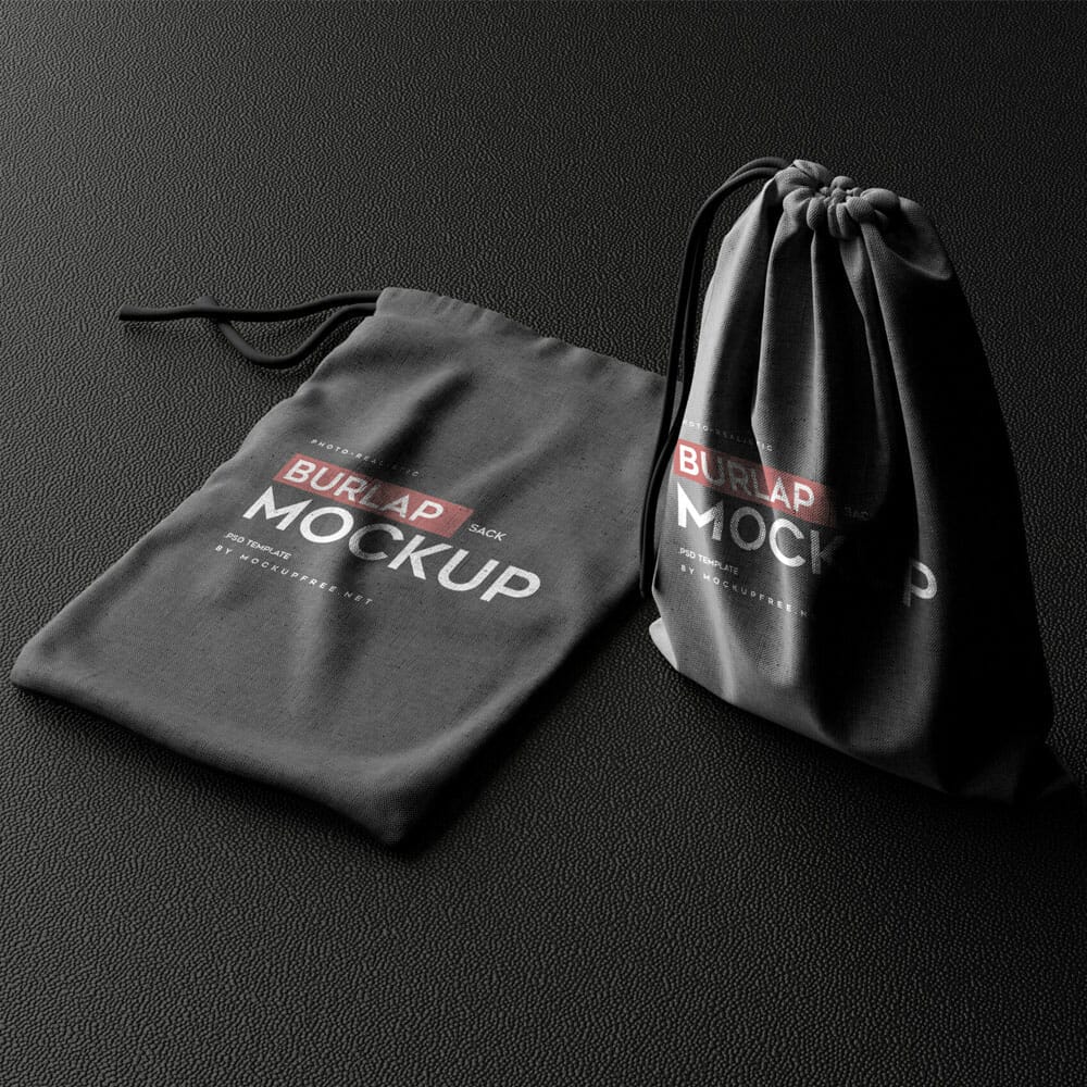Free Burlap Sack Mockups PSD