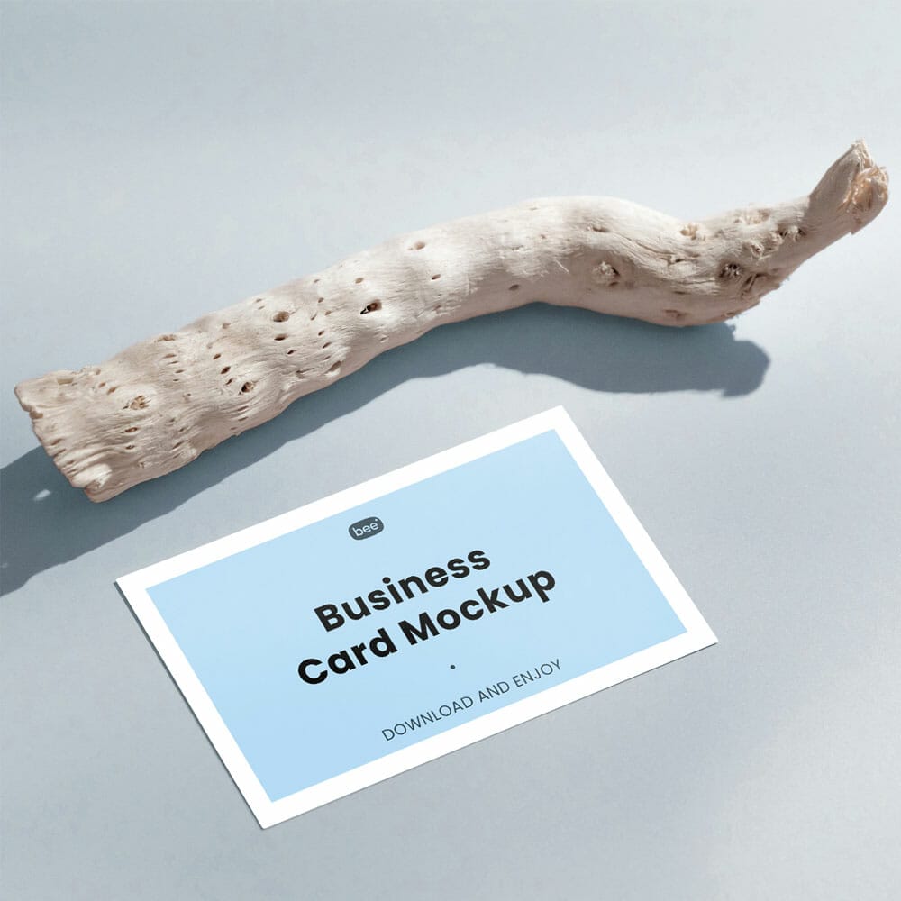Free Business Card With Stick Mockup PSD