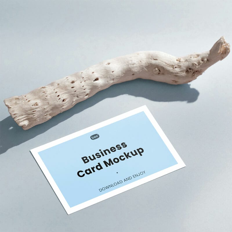 Free Business Card With Stick Mockup PSD