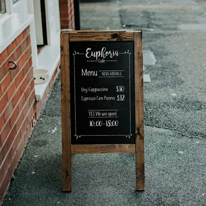 Free Chalkboard A-Stand Mockup PSD