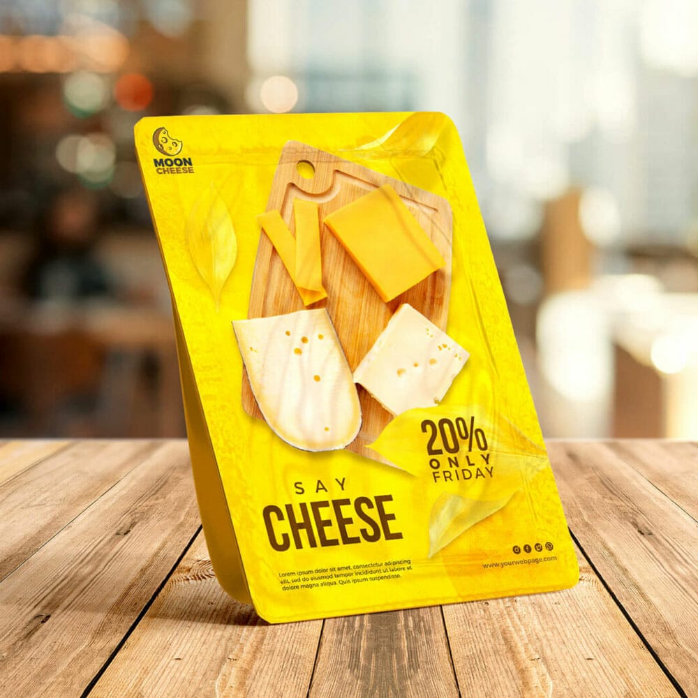 Free Cheese Packaging Mockup PSD Template