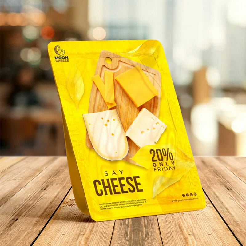 Free Cheese Packaging Mockup PSD Template