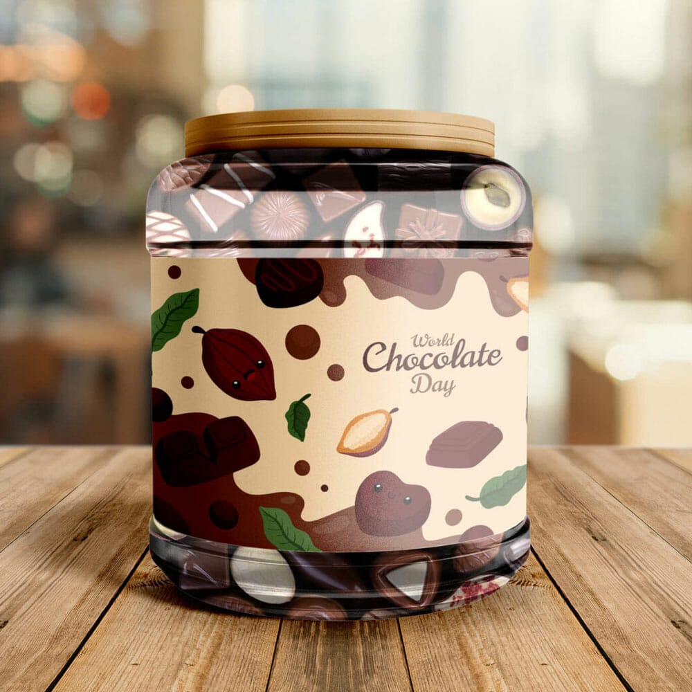 Free Chocolate Jar Mockup PSD Template