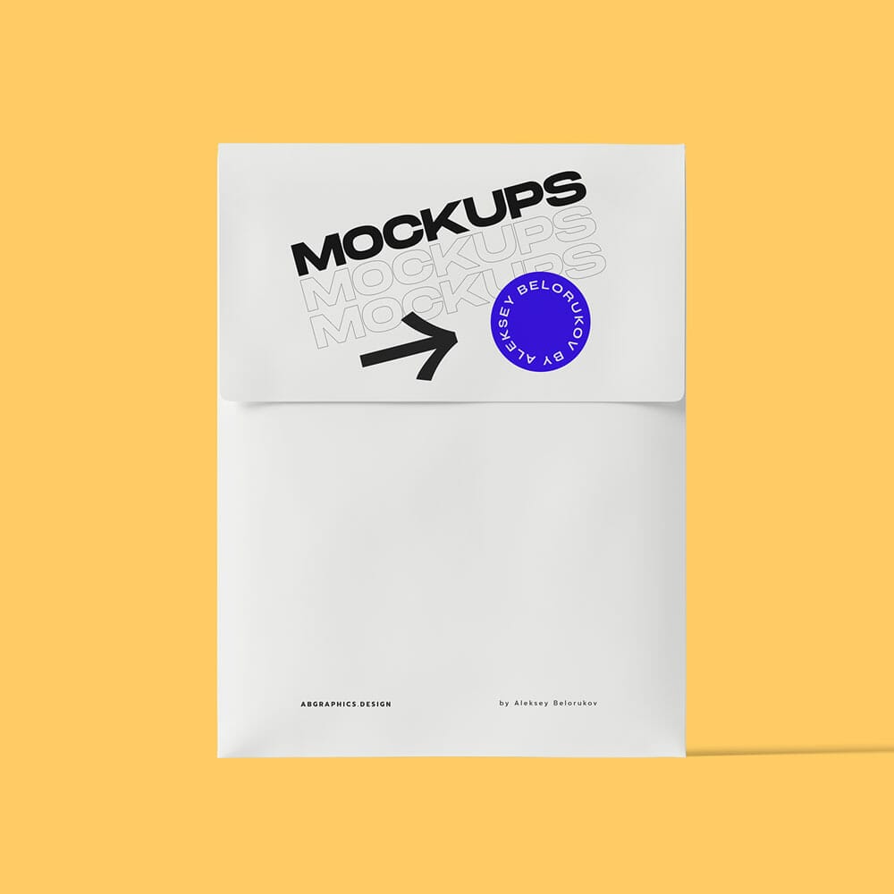 Free Closed Envelope Mockup Front View PSD