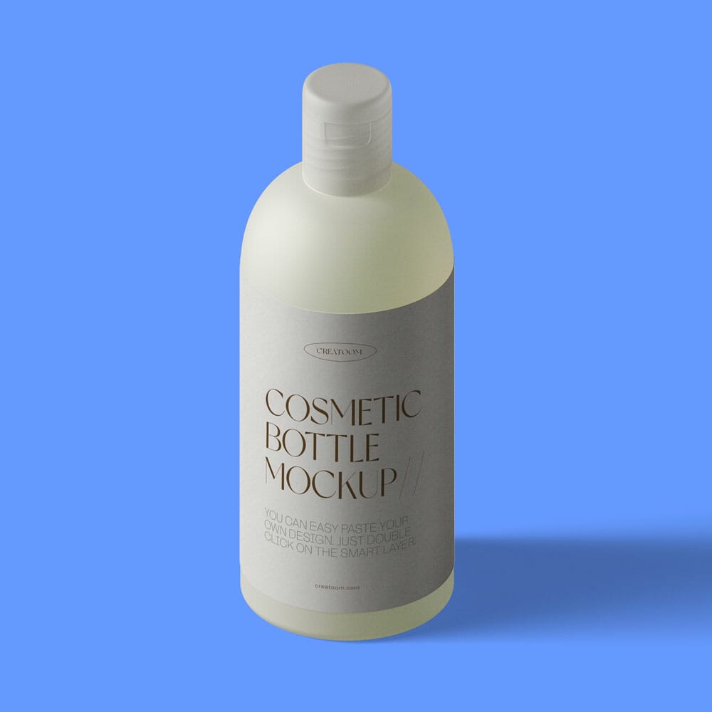 Free Cosmetic Bottle Isometric Mockup PSD