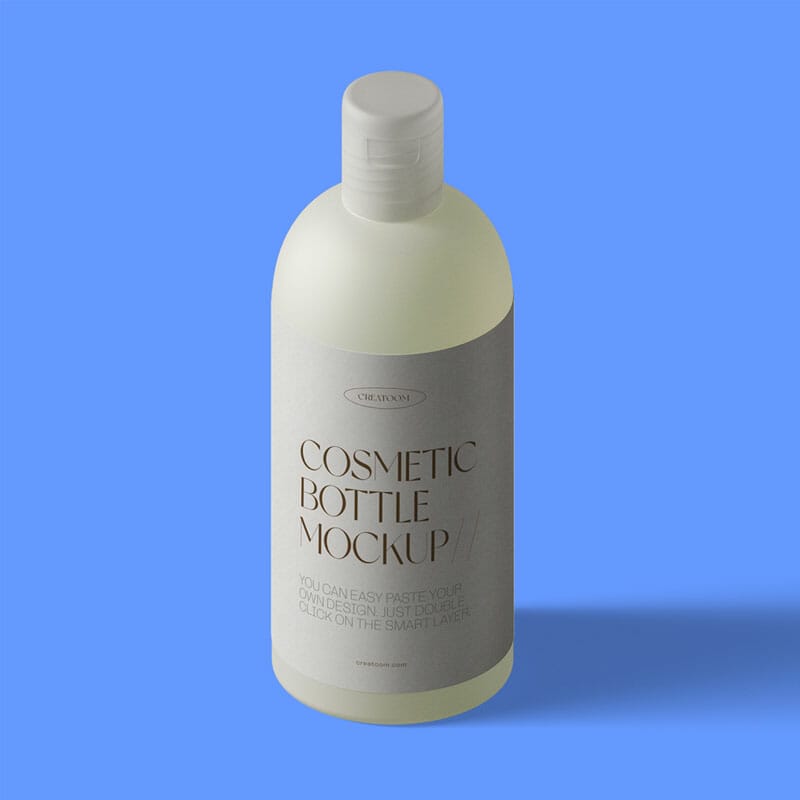 Free Cosmetic Bottle Isometric Mockup PSD