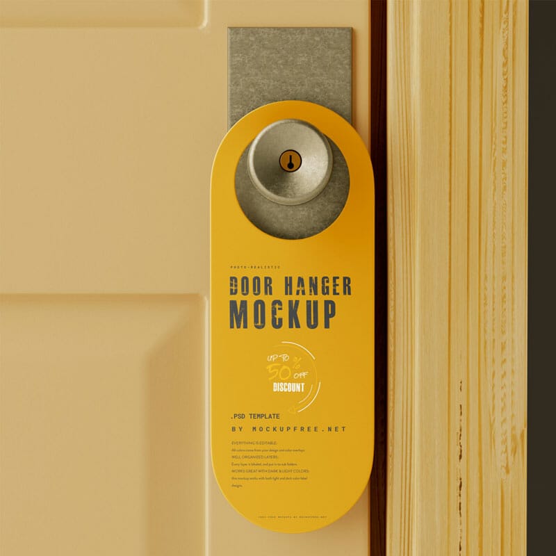 8359+ Door Hanger Mockup Psd Free