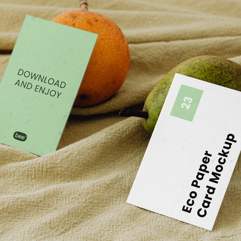 Free Double Business Card Mockup PSD