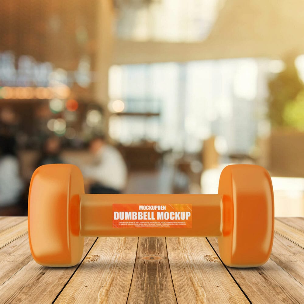 Free Dumbbell Mockup PSD Template