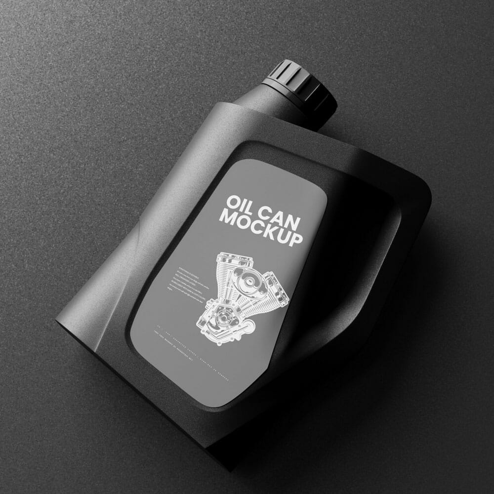 Free Engine Oil Can Mockup PSD