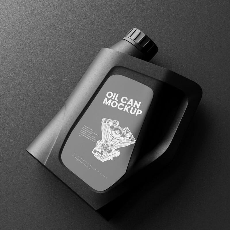 Free Engine Oil Can Mockup PSD