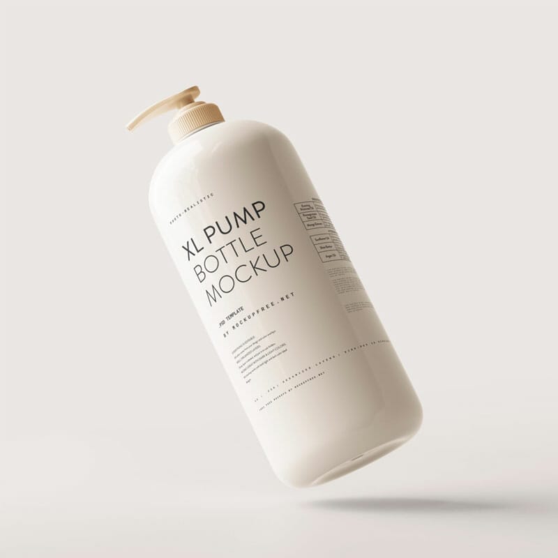 Free Extra Large Pump Bottle Mockup PSD