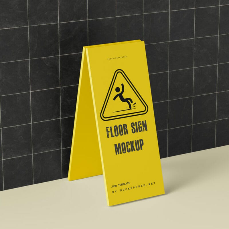 Free Floor Sign Mockup PSD