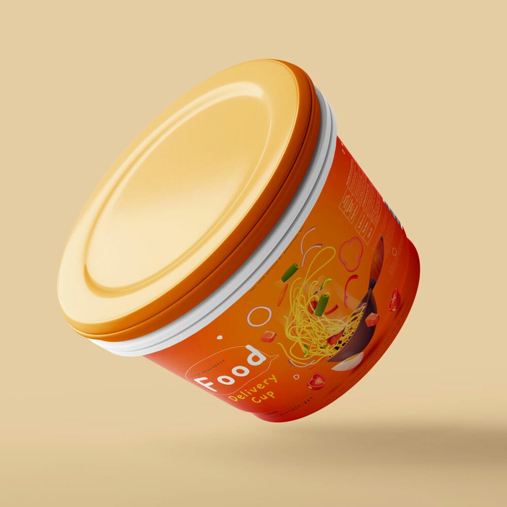 Free Food Delivery Cup Mockups PSD