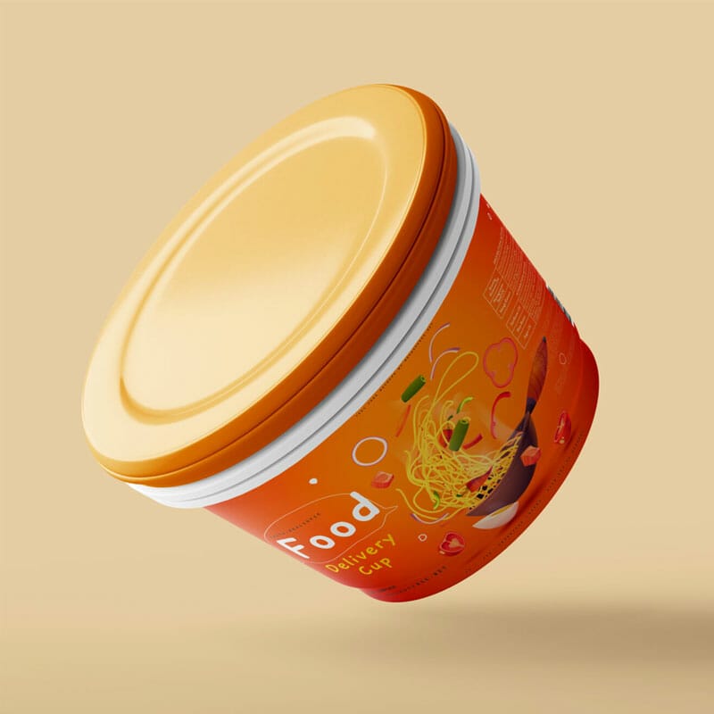 Free Food Delivery Cup Mockups PSD