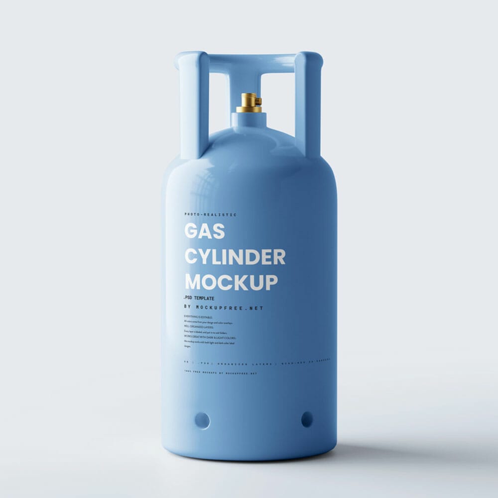 Free Gas Cylinder Mockup PSD