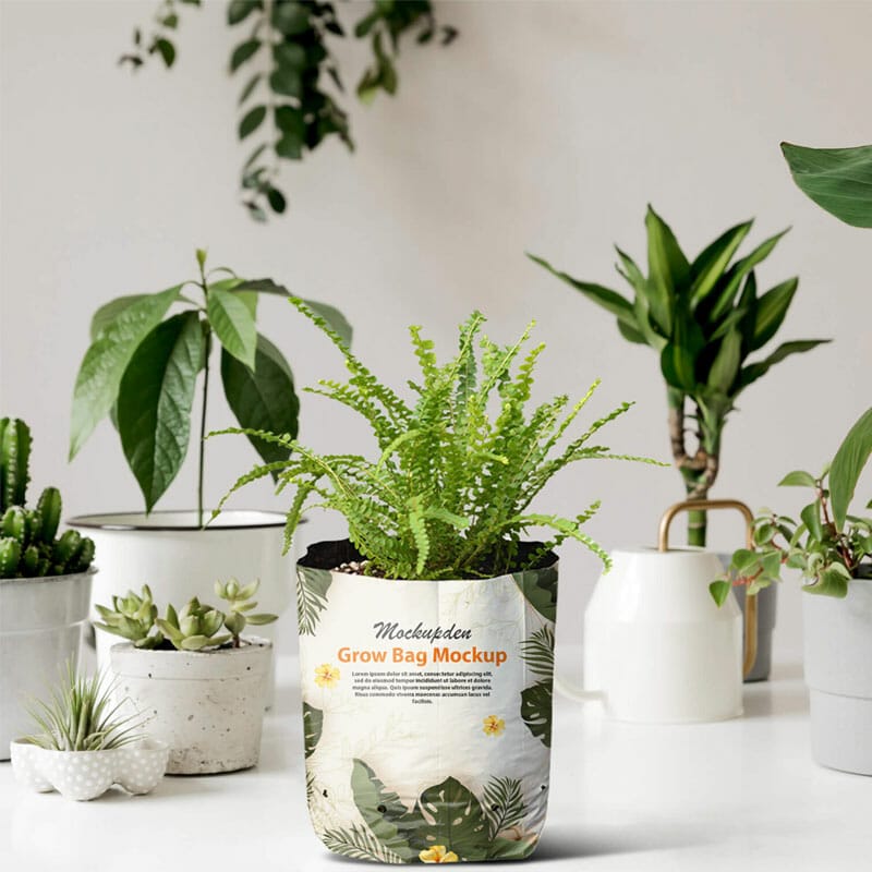 Free Grow Bag Mockup PSD Template