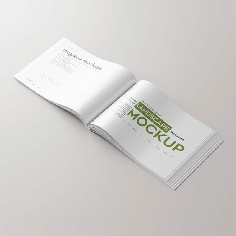Free Horizontal Open Magazine Mockup PSD » CSS Author
