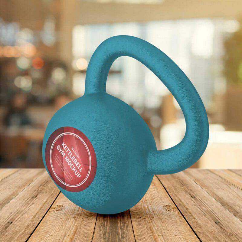Free Kettlebell Gym Mockup PSD Template