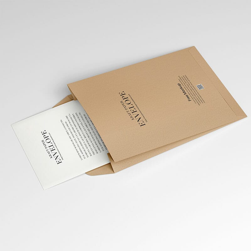 Free Kraft Paper Envelope Mockup PSD
