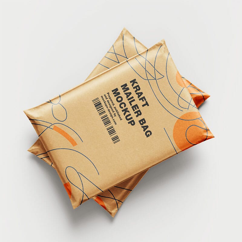 Free Kraft Paper Mailing Bag Mockup PSD