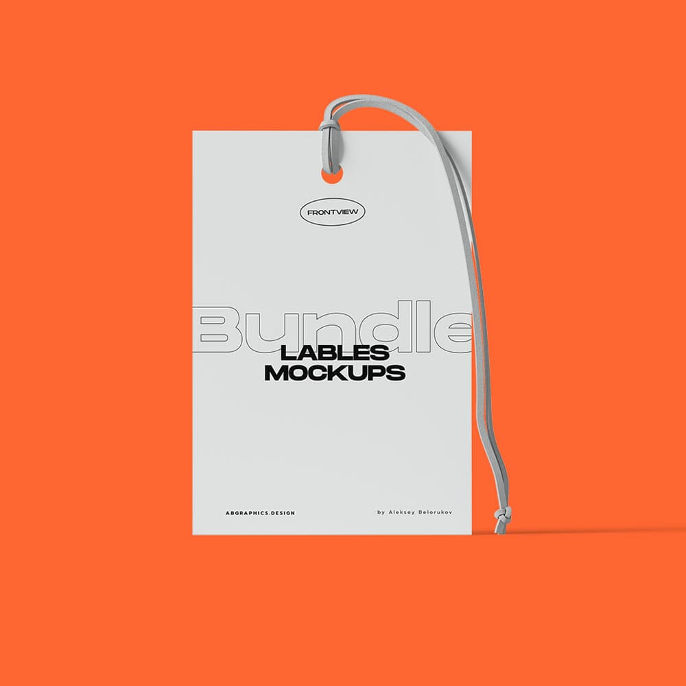 Free Label On Rope Mockup Front View PSD