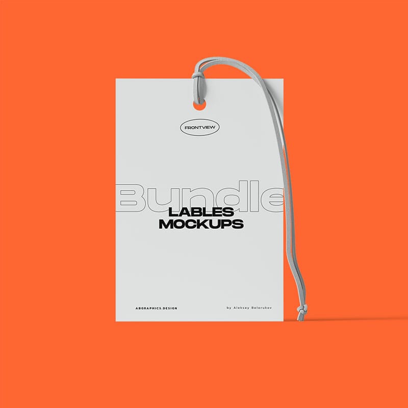 Free Label On Rope Mockup Front View PSD