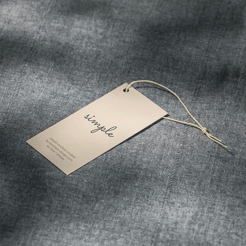 Free Label Tag On Grey Material Mockup PSD » CSS Author