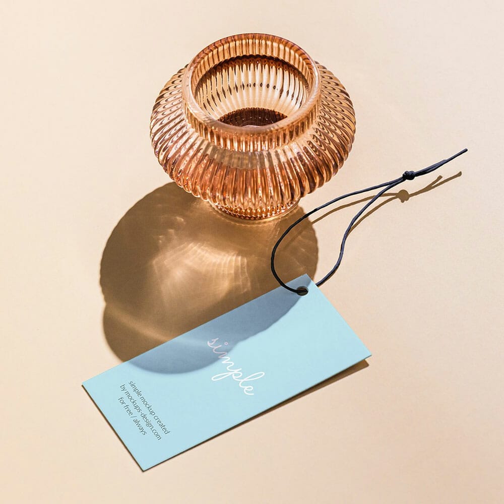 Free Label Tag With Clean Background Mockup PSD