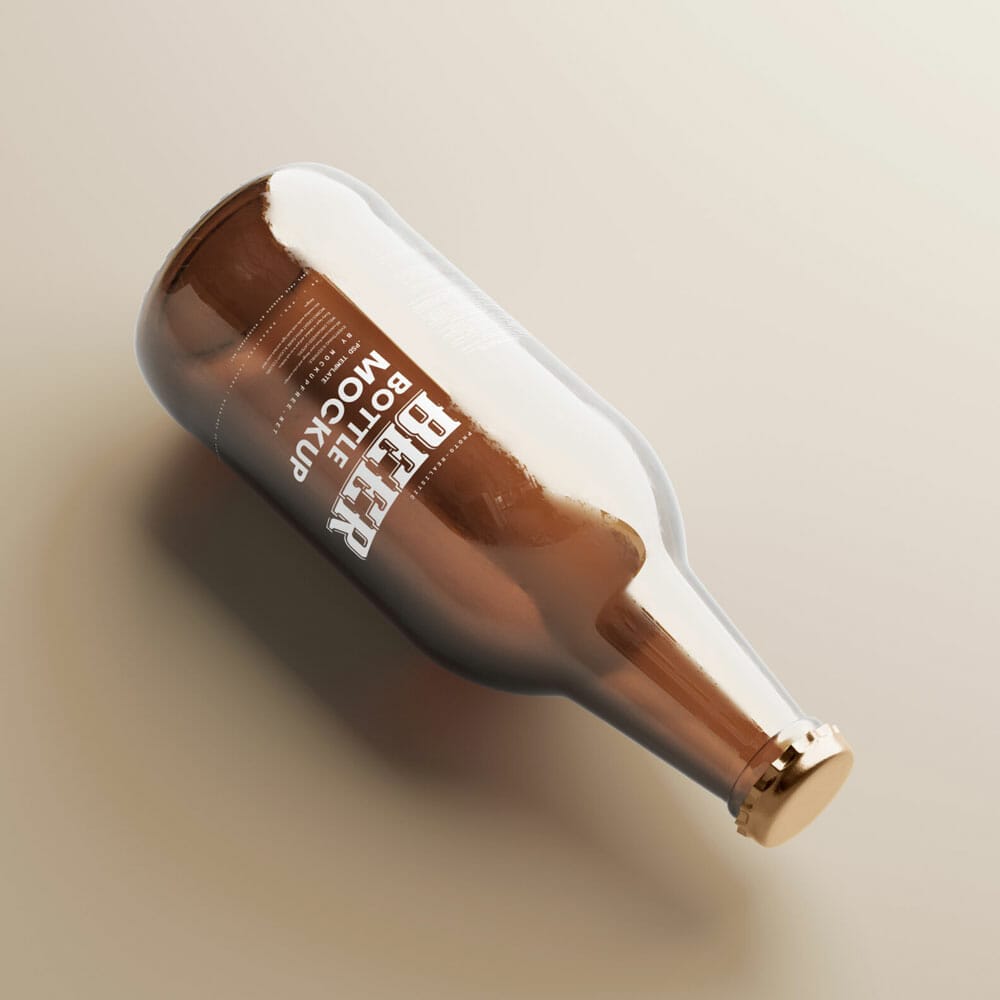 Free Lager Bottle Mockup PSD